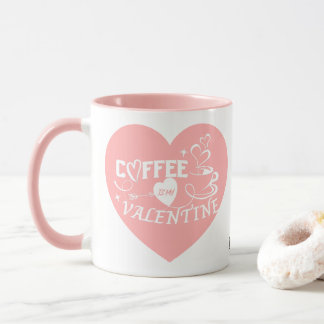 Custom Coffee Lover Pink Heart Arrow Valentine マグカップ