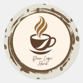 Custom Coffee Product Label Stickers | Cozy Coffee ラウンドシール