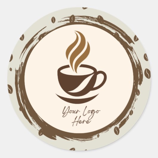 Custom Coffee Product Label Stickers | Cozy Coffee ラウンドシール (正面)