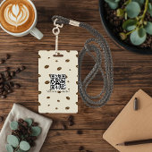 Custom Coffee Shop Badge with QR Code | Cozy Coffe バッジ