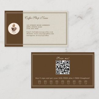 Custom Coffee Shop Business Card – Personalized  名刺