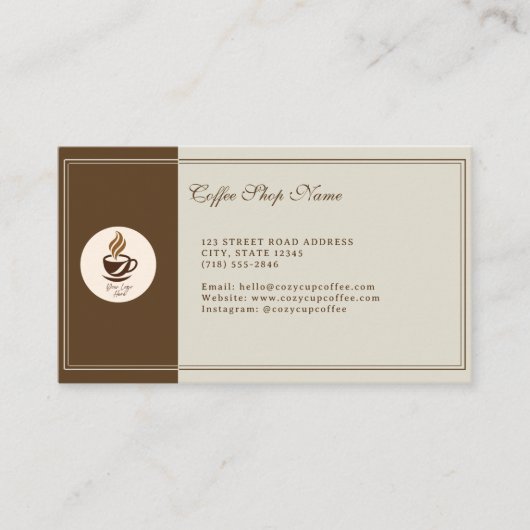 Custom Coffee Shop Business Card – Personalized  名刺 (正面)