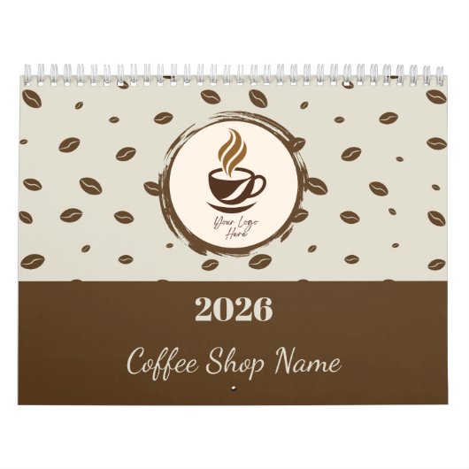 Custom Coffee Shop Calendar 2026 ,Personalized Bus カレンダー (カバー)