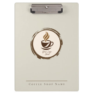 Custom Coffee Shop Clipboard with Logo and name クリップボード