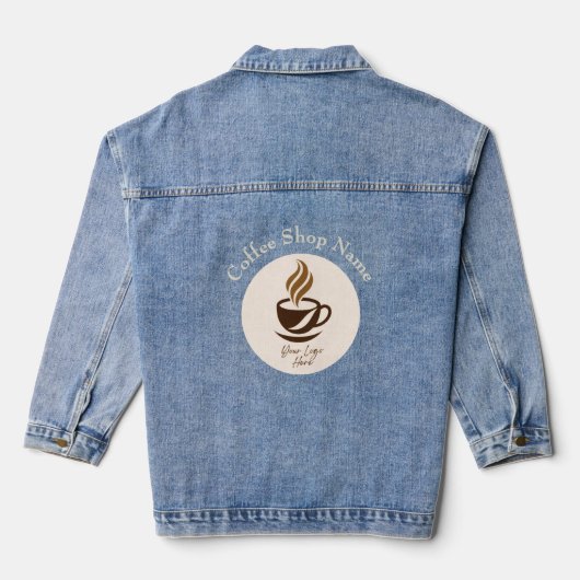 Custom Coffee Shop Denim Jacket – Personalized デニムジャケット (裏面)