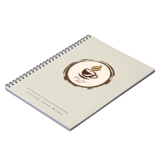 Custom Coffee Shop Notebook with Logo ノートブック (左側)