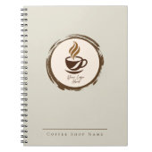 Custom Coffee Shop Notebook with Logo ノートブック (正面)