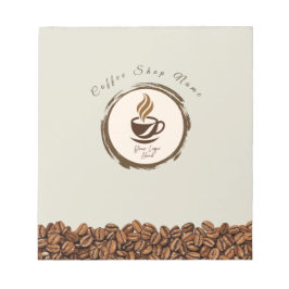 Custom Coffee Shop Notepad – Personalized Logo  ノートパッド