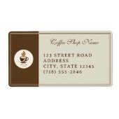 Custom Coffee Shop Shipping Labels – Personalized  ラベル (正面)
