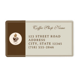 Custom Coffee Shop Shipping Labels – Personalized  ラベル