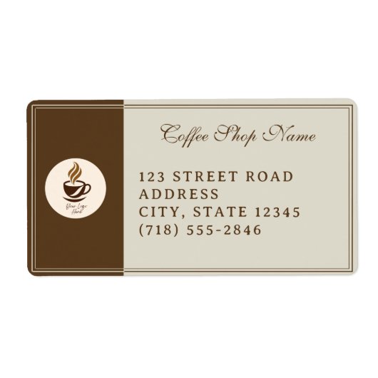 Custom Coffee Shop Shipping Labels – Personalized  ラベル (正面)