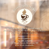 Custom Coffee Shop Window Cling – Personalized  ウィンドウサイン (シート2)