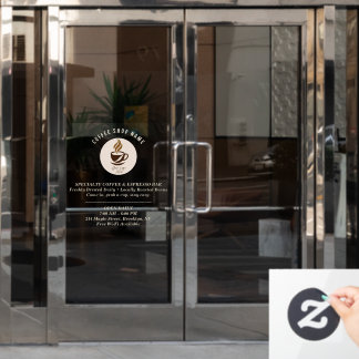 Custom Coffee Shop Window Cling – Personalized  ウィンドウサイン