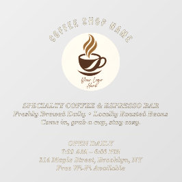 Custom Coffee Shop Window Cling – Personalized  ウィンドウサイン