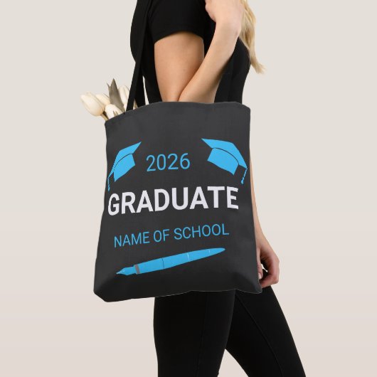 Custom College School Graduation 2026  トートバッグ (クローズアップ)