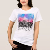 Custom Colombo Sri Lanka: Cosmic Skyline Graphic  トライブレンドＴシャツ (正面)