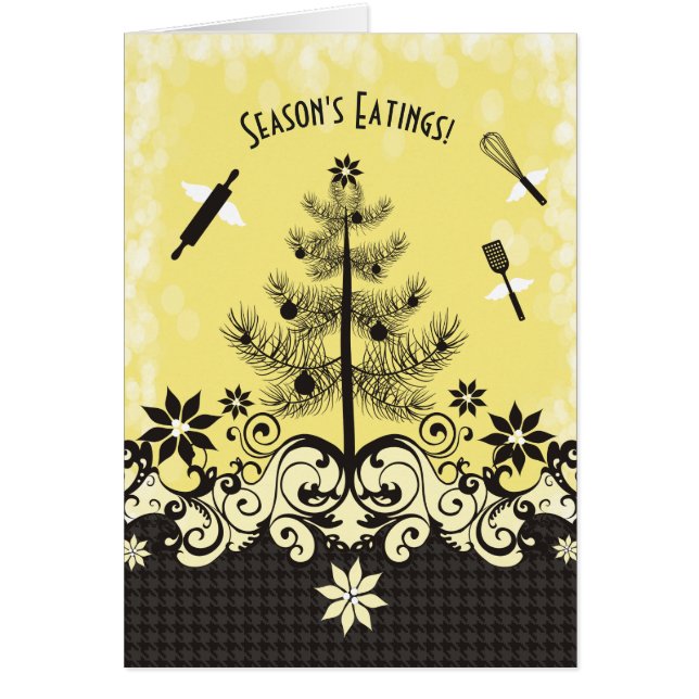 Custom color angel utensils baking Christmas card (正面)