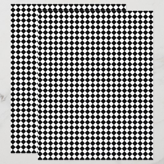 Custom Color Black Checkerboard Scrapbook Paper (正面/裏面)