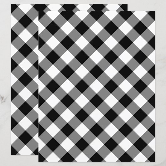 Custom Color Buffalo Check Gingham Scrapbook Paper (正面/裏面)