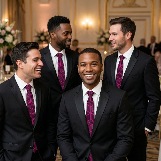 Custom Color Geometric 3D Cube Pattern ネクタイ