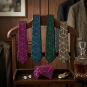 Custom Color Geometric 3D Cube Pattern ネクタイ