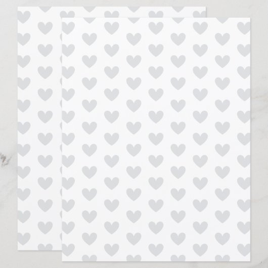 Custom Color Heart on White Scrapbook Paper (正面/裏面)