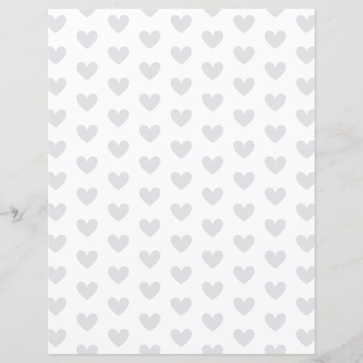 Custom Color Heart on White Scrapbook Paper (正面)