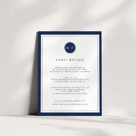 Custom Color Monogram Wedding Details Card エンクロージャーカード