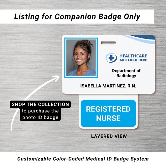 Custom Color Nurse Recognition Companion バッジ