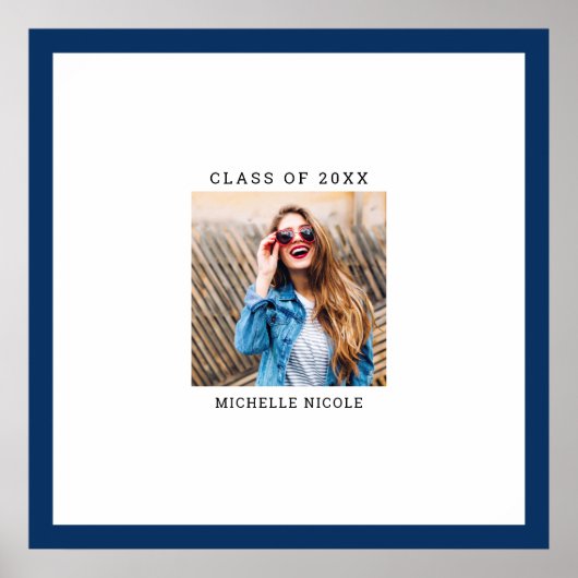 CUSTOM COLOR Photo Graduation Signature Message ポスター (正面)