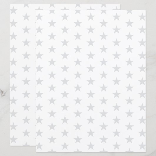 Custom Color Stars on White Scrapbook Paper (正面/裏面)