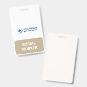 Custom Color Text Social Worker Companion バッジ (正面＆裏面)