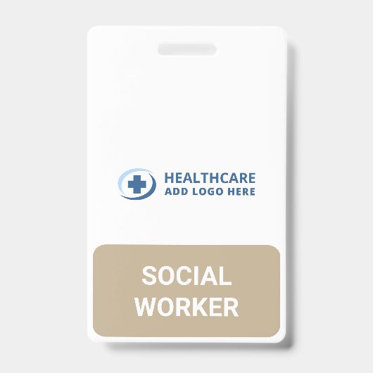 Custom Color Text Social Worker Companion バッジ (正面)