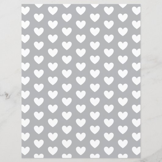 Custom Color with White Hearts Scrapbook Paper (裏面)