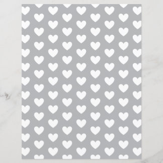 Custom Color with White Hearts Scrapbook Paper