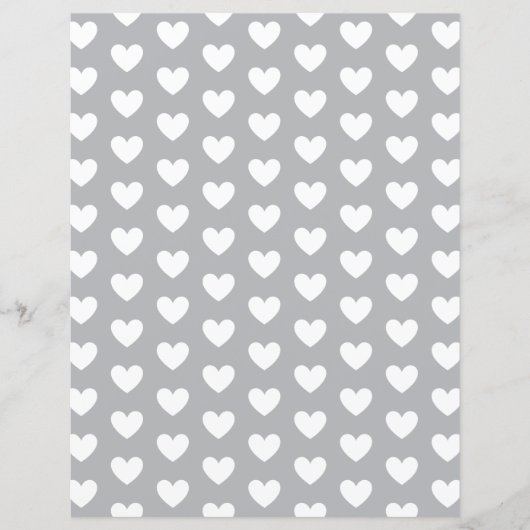 Custom Color with White Hearts Scrapbook Paper (正面)