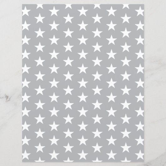 Custom Color with White Stars Scrapbook Paper (裏面)