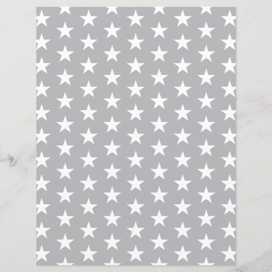 Custom Color with White Stars Scrapbook Paper (正面)
