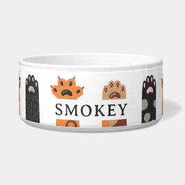 Custom Colorful Cat Paws ボウル