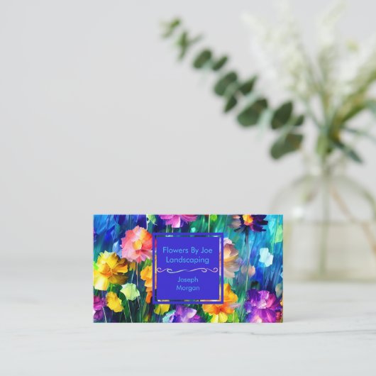 Custom Colorful Floral Bright Design 名刺 (スタンド正面)