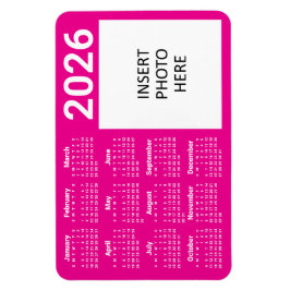 Custom Colors & Custom Photo 2026 Calendar Magnet マグネット