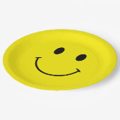 Custom Colors Cute Retro Smile ペーパープレート (アングル)