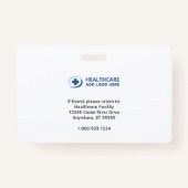 Custom Colors Hospital Employee Photo ID バッジ (裏面)
