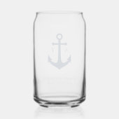 Custom Colors Monogram Anchor Wedding  ガラス缶 (裏面)