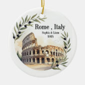 Custom Colosseum Wedding or Honeymoon Keepsake セラミックオーナメント (正面)