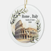 Custom Colosseum Wedding or Honeymoon Keepsake セラミックオーナメント (左)