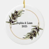 Custom Colosseum Wedding or Honeymoon Keepsake セラミックオーナメント (裏面)
