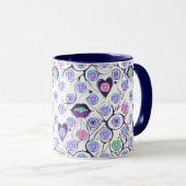 Custom Combo Mug with Unique Eye and Heart Design マグカップ (正面右)