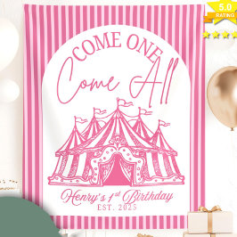 Custom Come ONE Come All Banner for Circus 1st Bir タペストリー