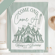 Custom Come ONE Come All Banner for Circus 1st Bir